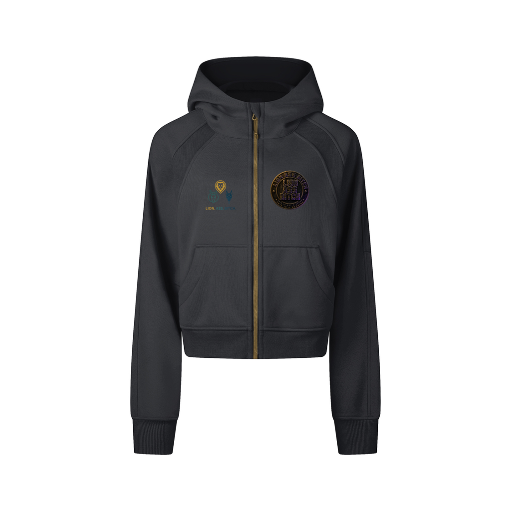 Cropped Zip-Through Hoodie