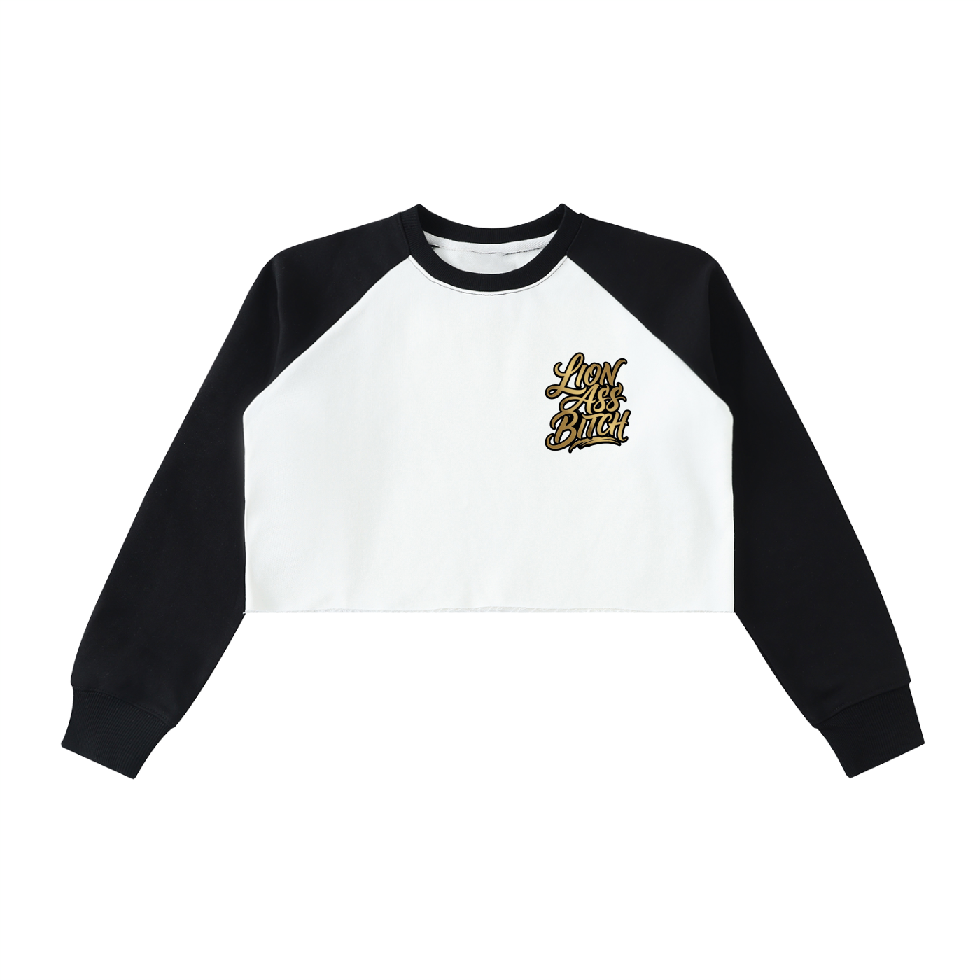 LAB - Color-Block Raw-Hem Cropped Sweatshirt