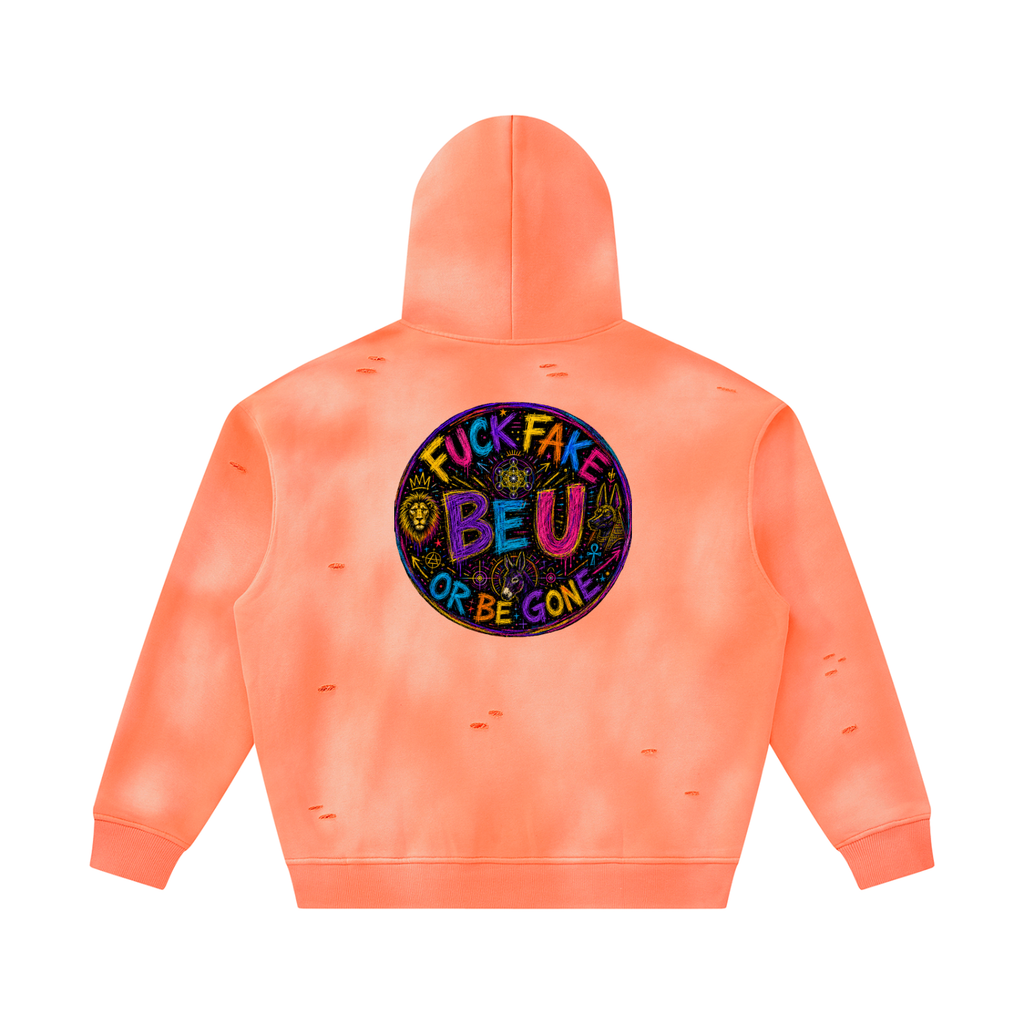 LAB - Orangecicle Lion Frayed Fleece Hoodie