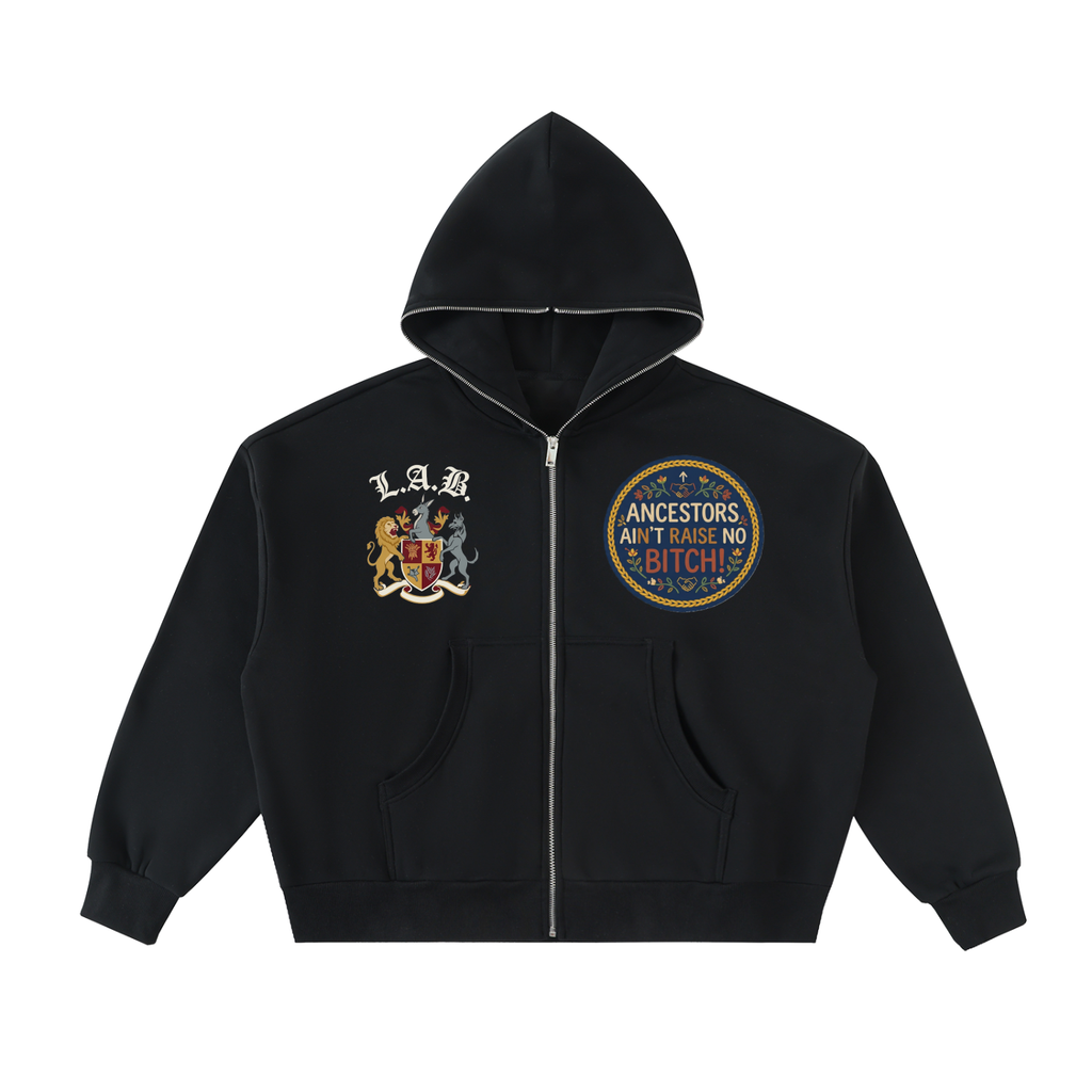 LAB - Ancestors Crest Boxy Zip Hoodie - Edition 03