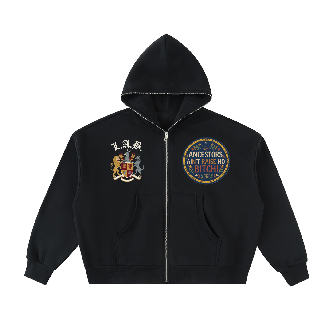 LAB - Ancestors Crest Boxy Zip Hoodie - Edition 03