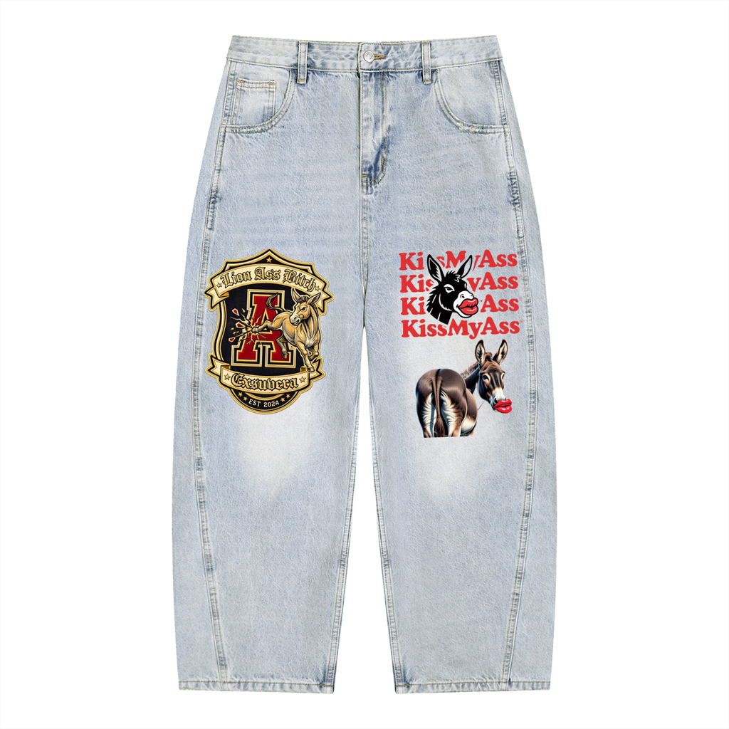 LAB - Kiss My Ass Crest Sunfade Barrel Jeans - Edition 01
