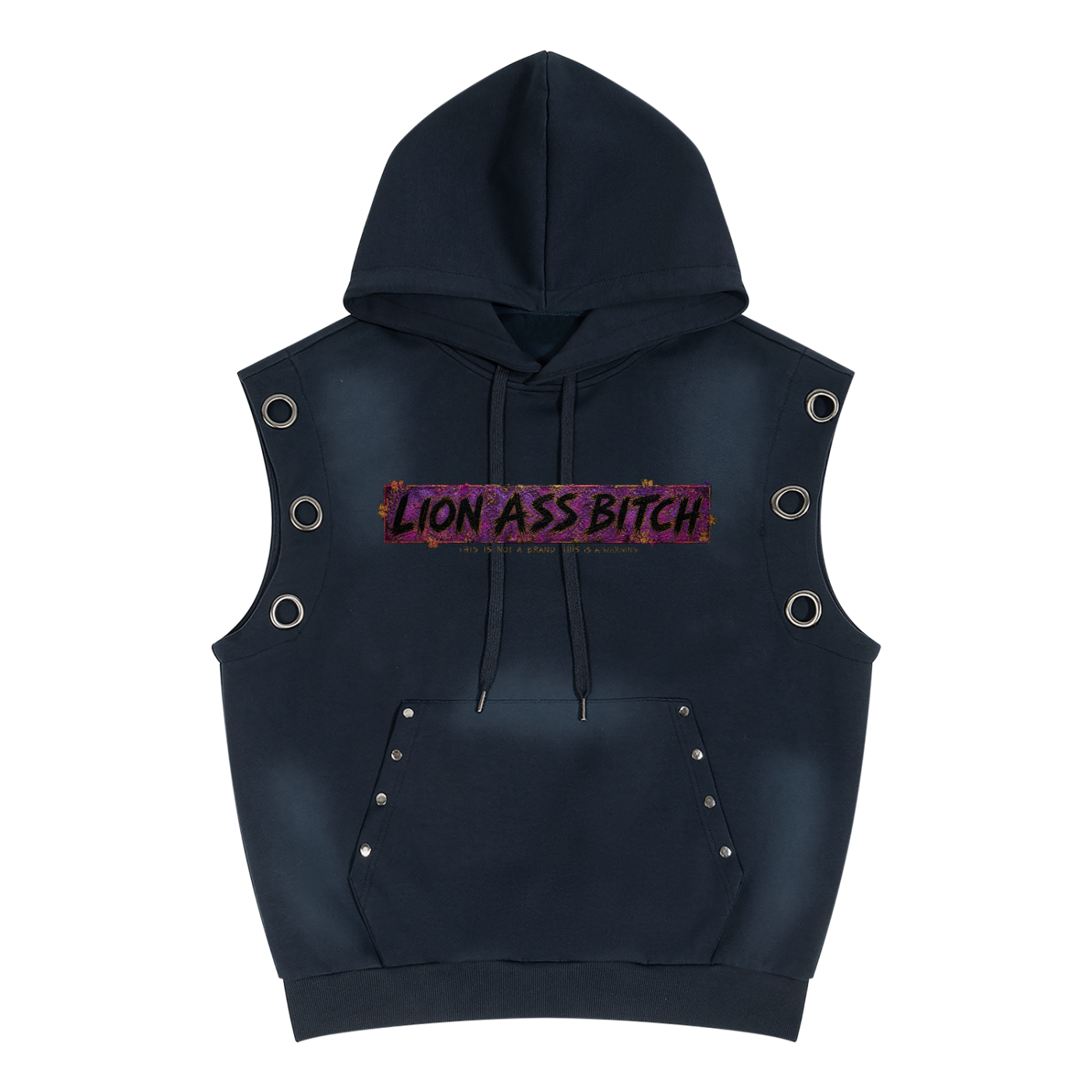 Unisex Vintage Wash Sun Fade Sleeveless Hoodie