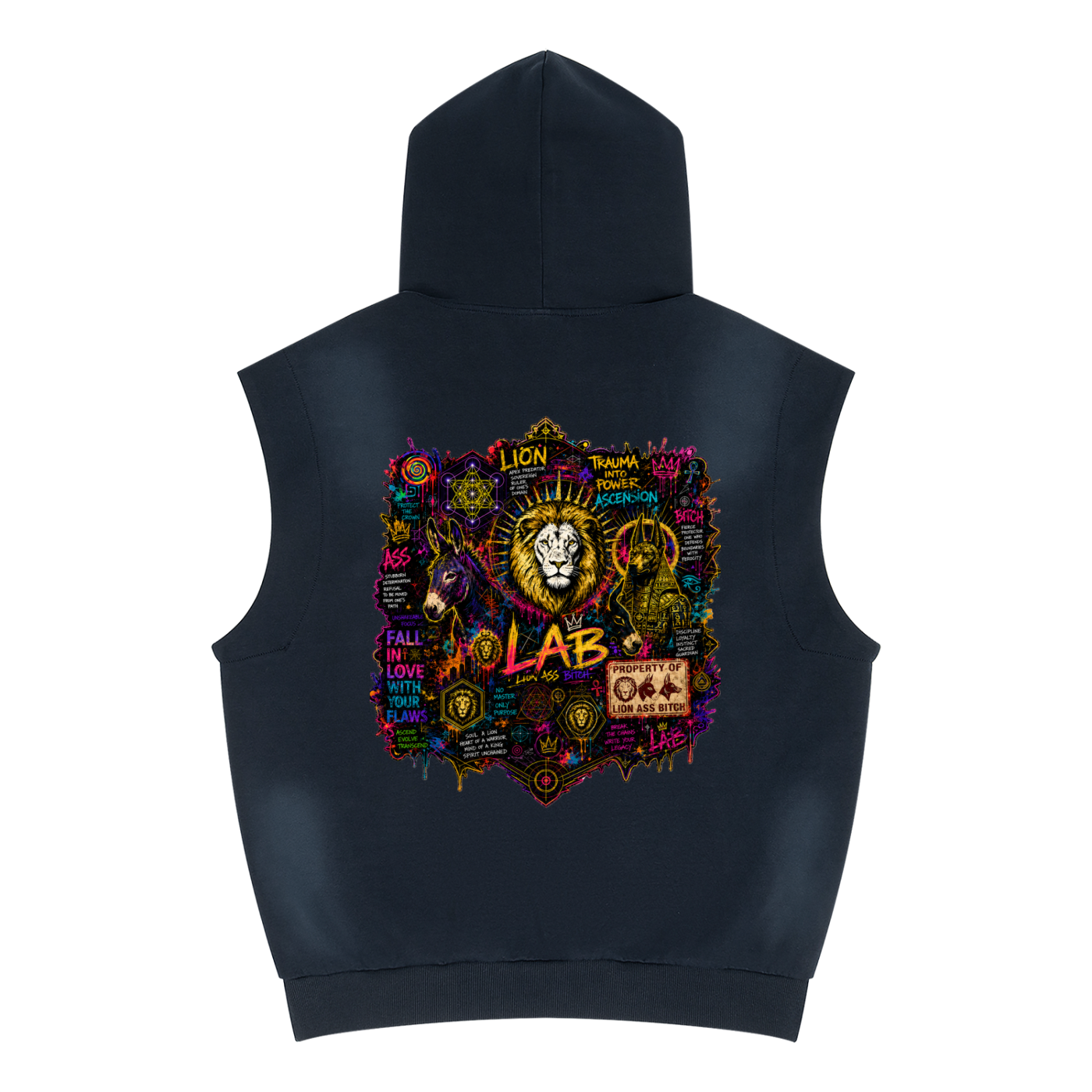 Unisex Vintage Wash Sun Fade Sleeveless Hoodie