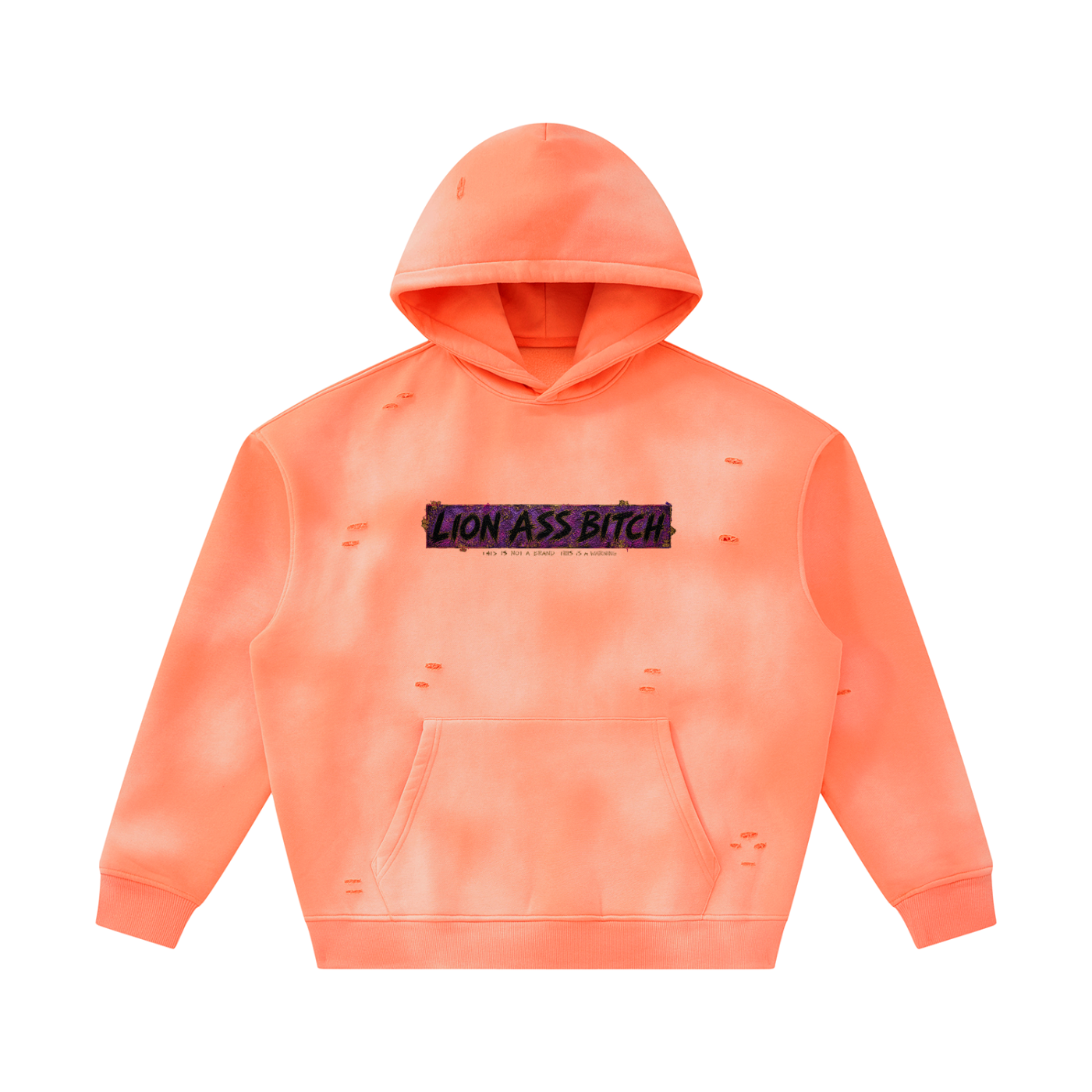 LAB - Orangecicle Lion Frayed Fleece Hoodie