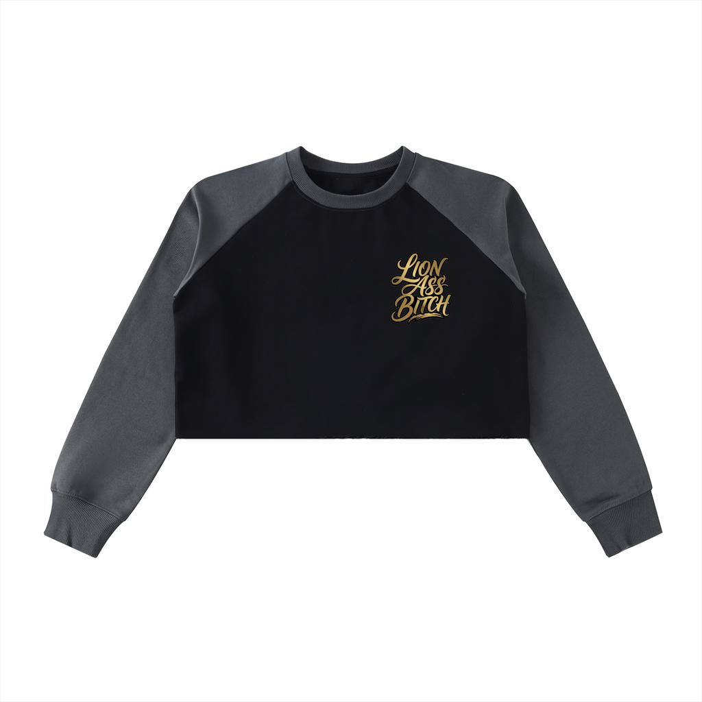 LAB - Color-Block Raw-Hem Cropped Sweatshirt